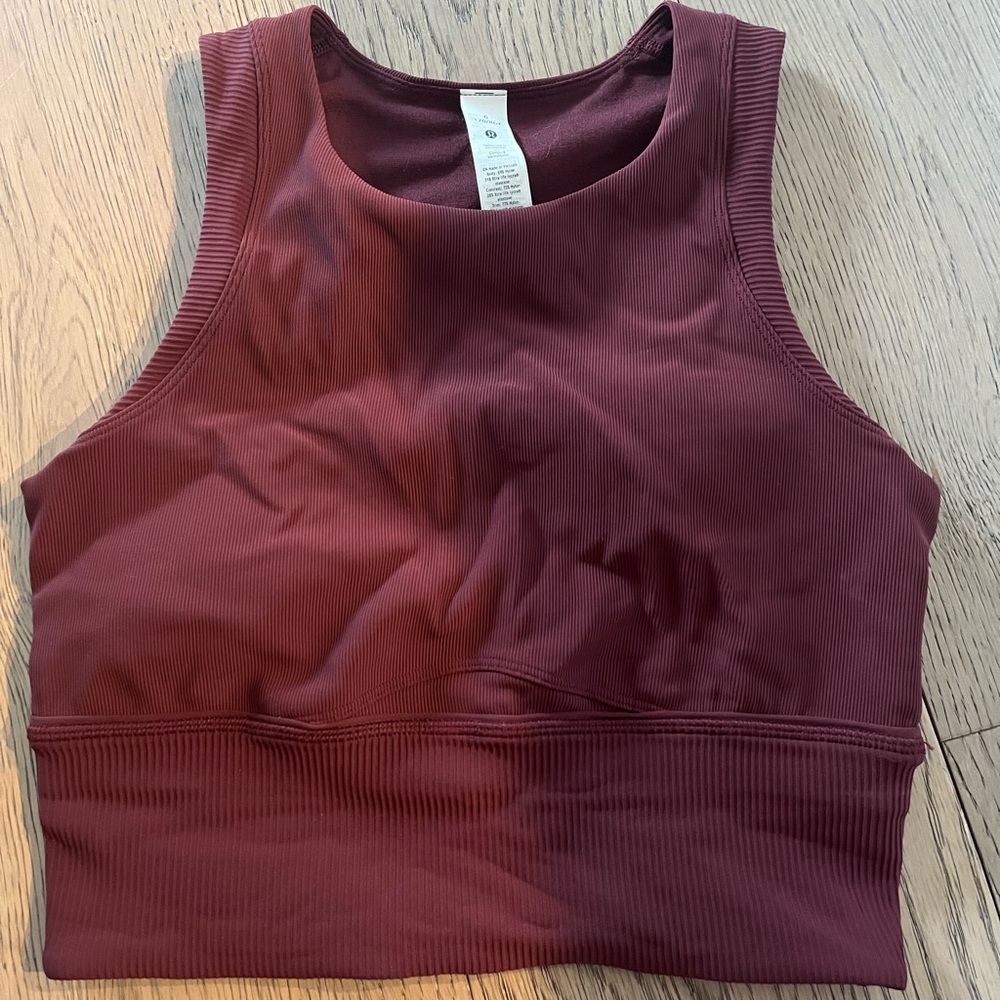 Lululemon Burgundy Ribbed Tank Top